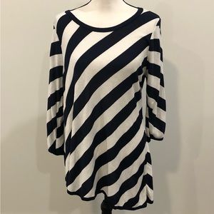 International Concepts Striped Sparkle Sweater